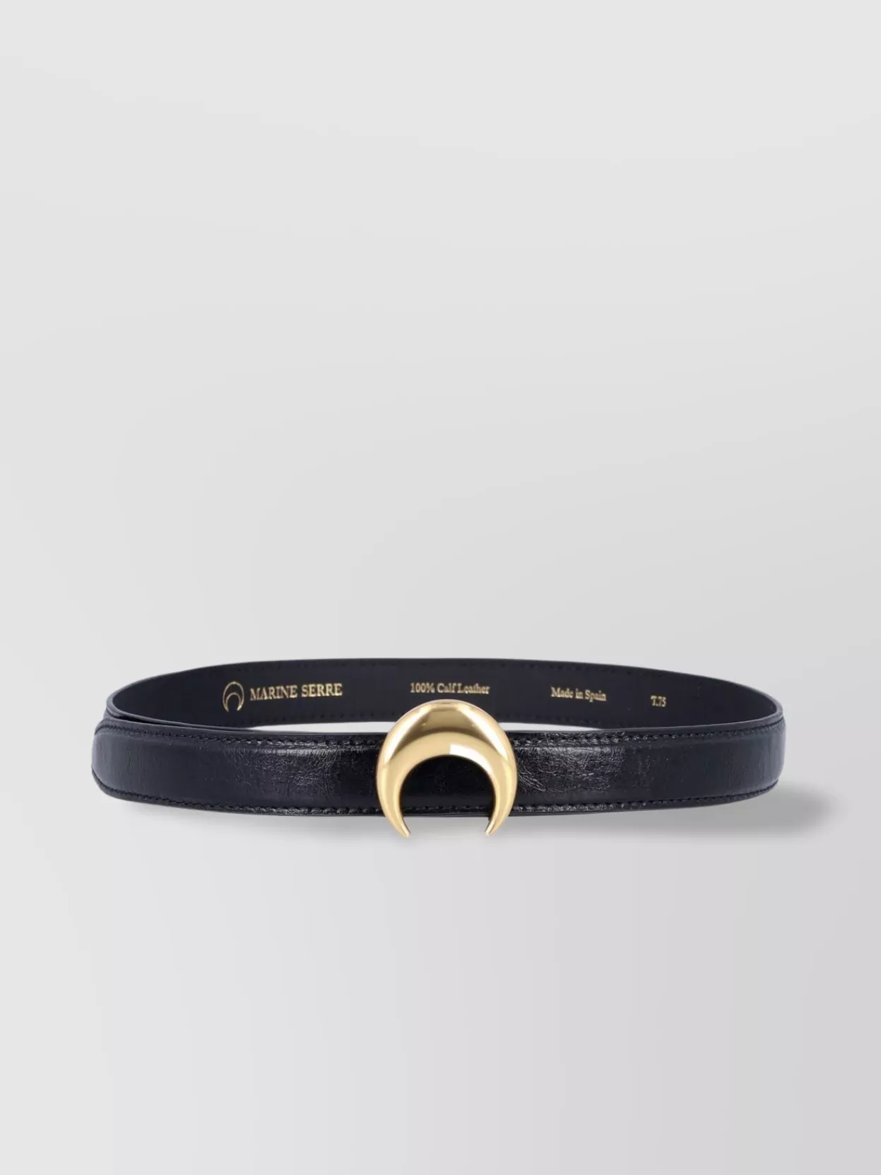 Marine Serre Leather Crescent Moon Belt In Blue