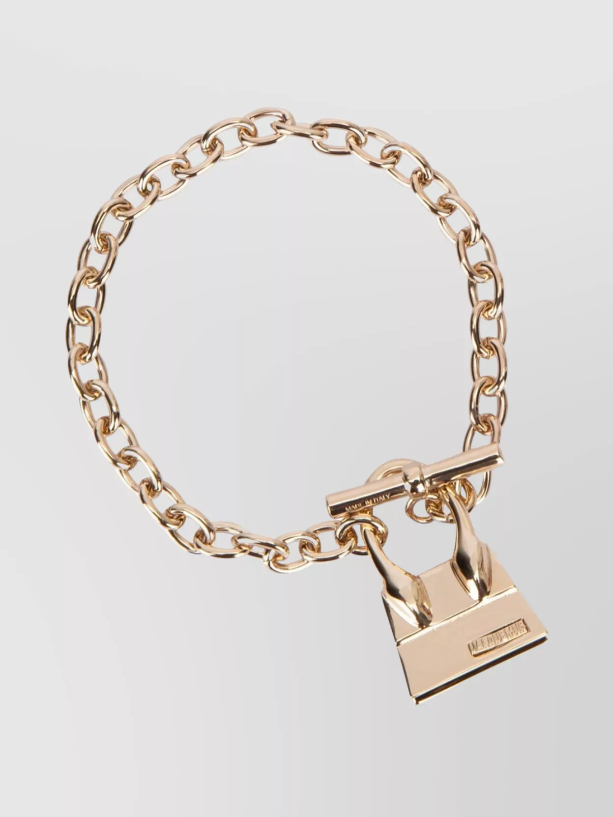 Shop Jacquemus Le Chiquito Chained Lock Gold Bracelet