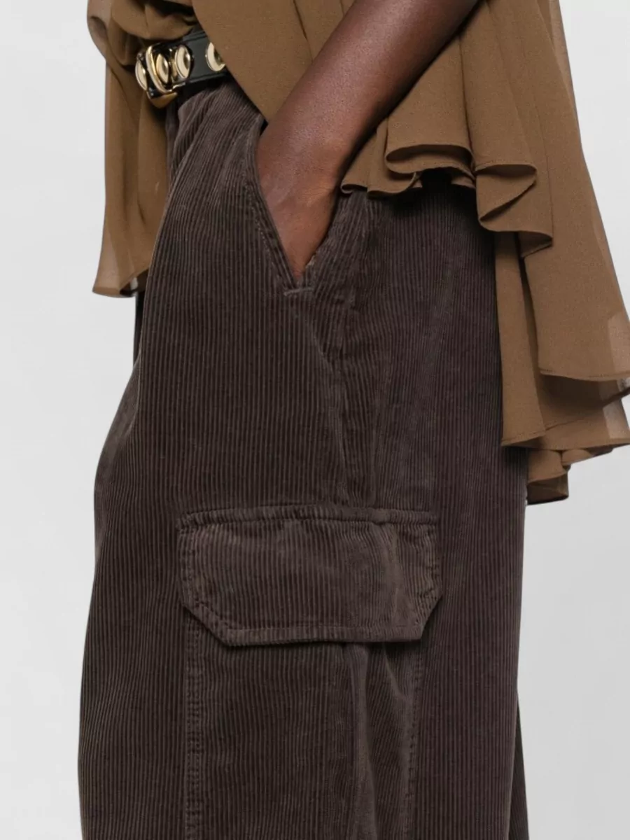 Front Street Corduroy Wide-Leg Cargo Trousers