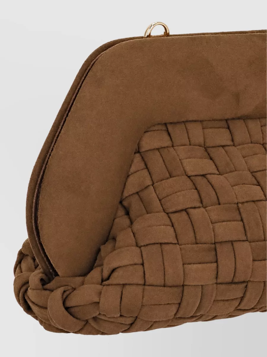 Themoiré Hand Recycled Suede Woven Clutch Bag