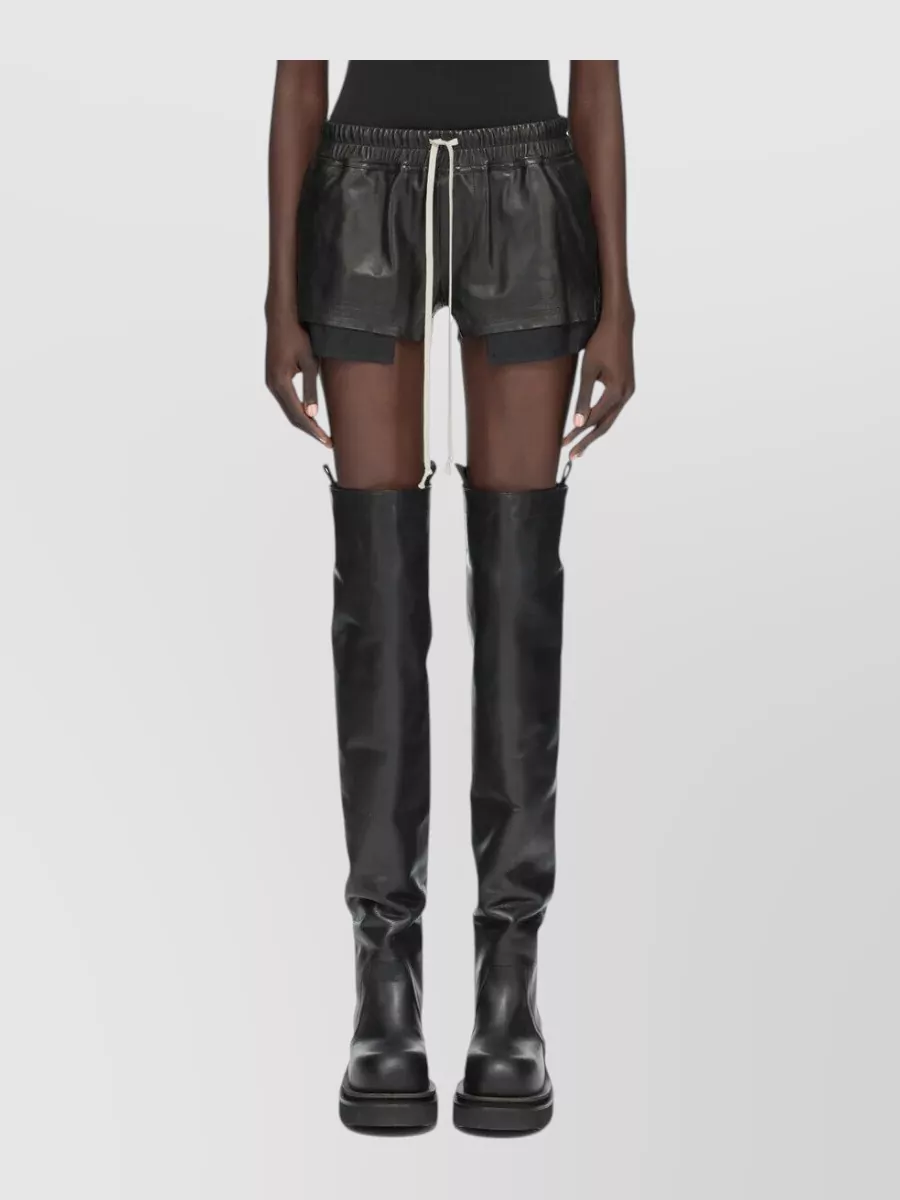 Rick Owens faux leather shorts side pockets slits