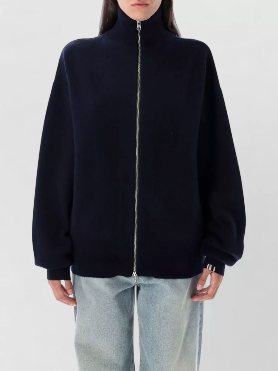 Extreme Cashmere cashmere high neck zip cardigan