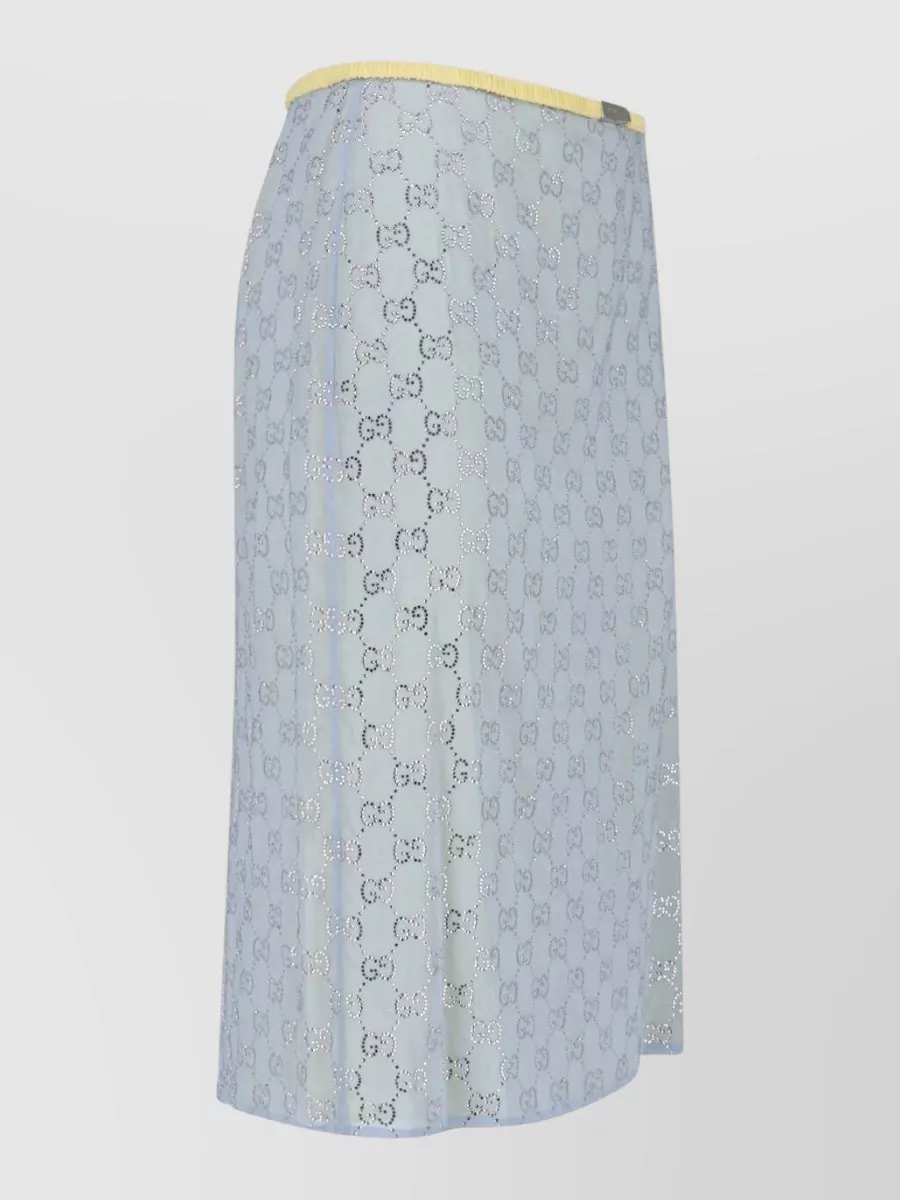 Gucci Silk Crystal Pencil Skirt