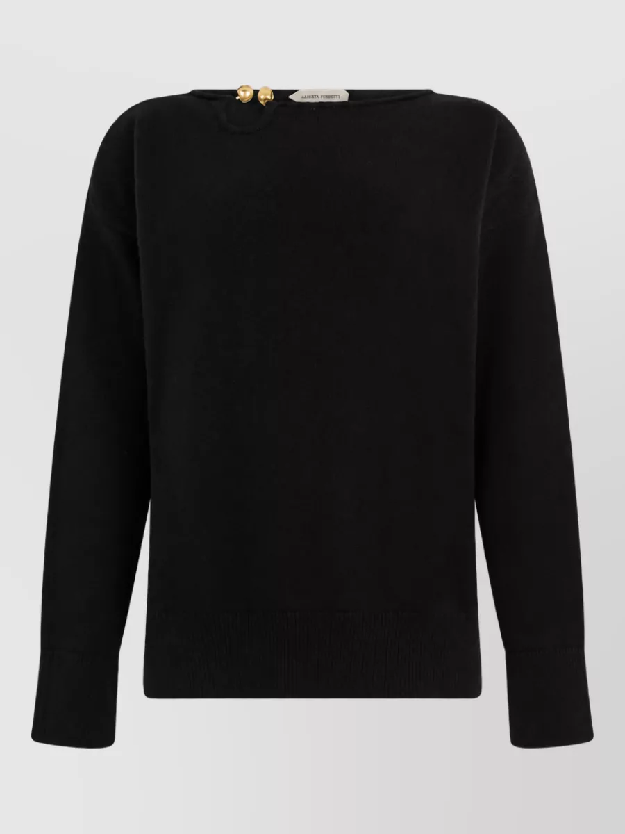 Alberta Ferretti wool silk cashmere long-sleeve sweater