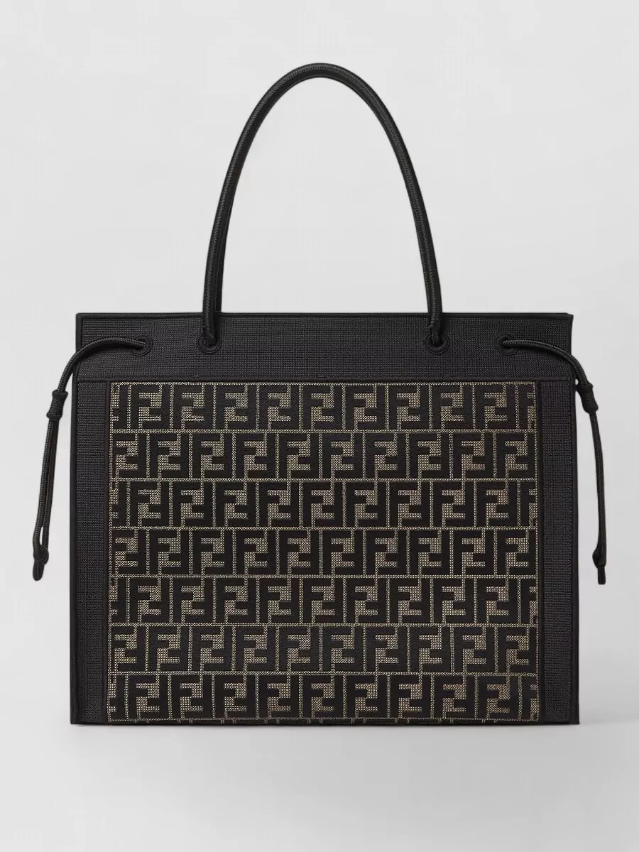 Fendi Na Large Fabric Logo-Embroidered Tote Bag