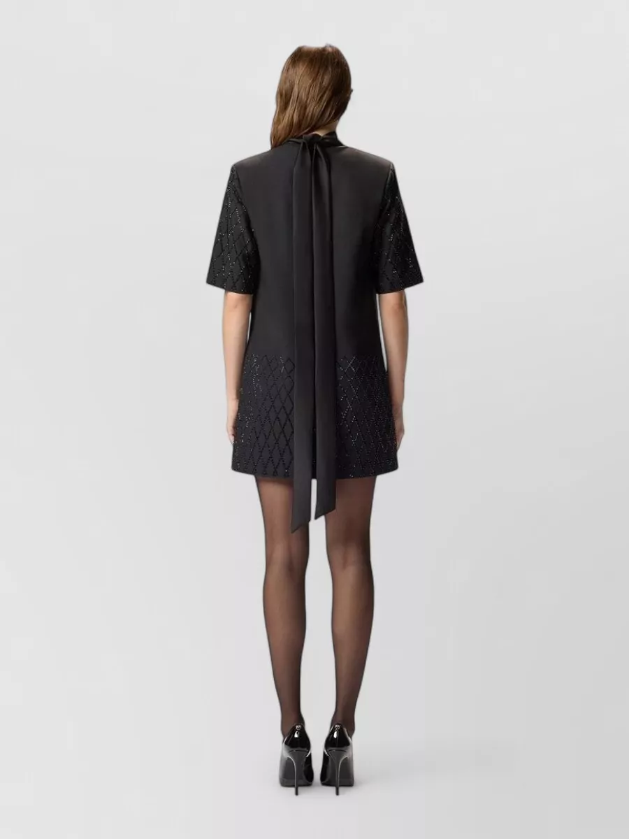 Pinko Rhinestone-Embellished T-Shirt Mini Dress