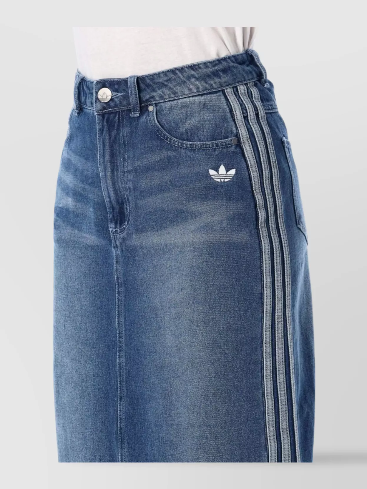 Adidas Originals Long Skirt With Side Stripes And Slit