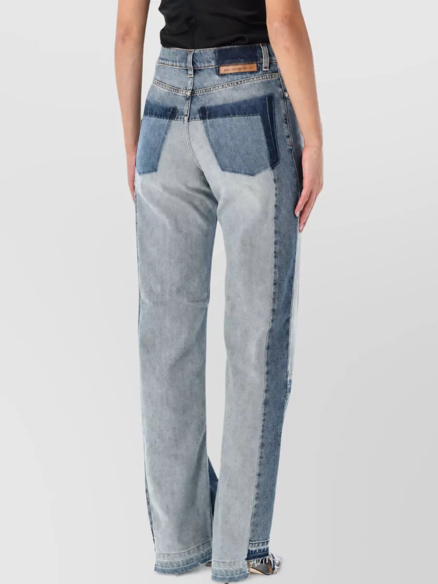Stella Mccartney Patchwork Straight-Leg Denim Jeans