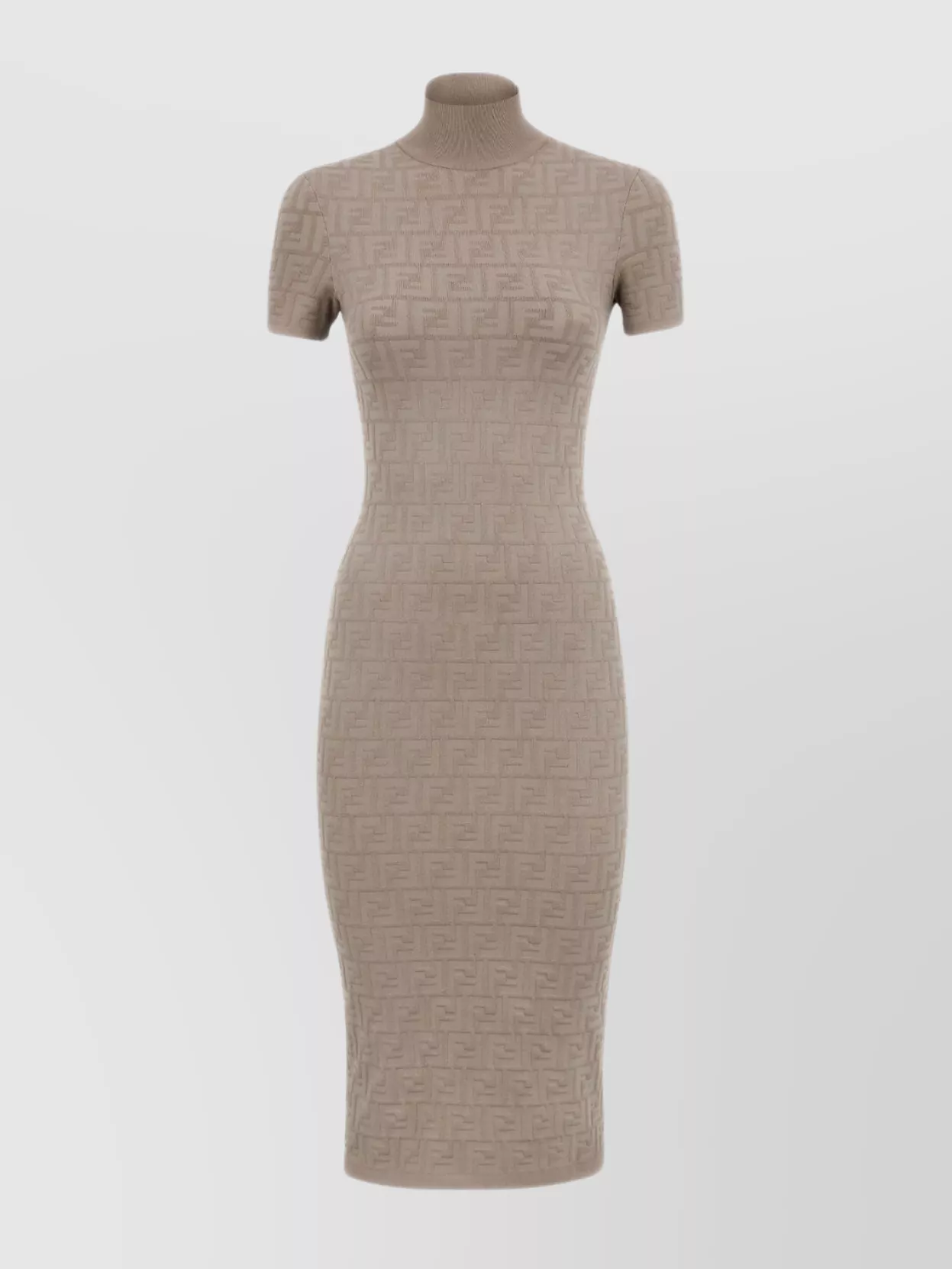 Shop Fendi Ribbed Edge Geometric Pattern Dress