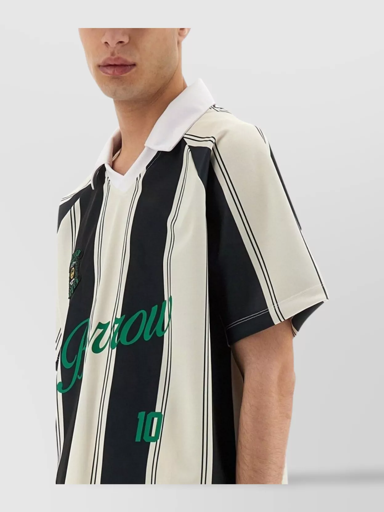 Barrow V Neck Striped Patch T-Shirt