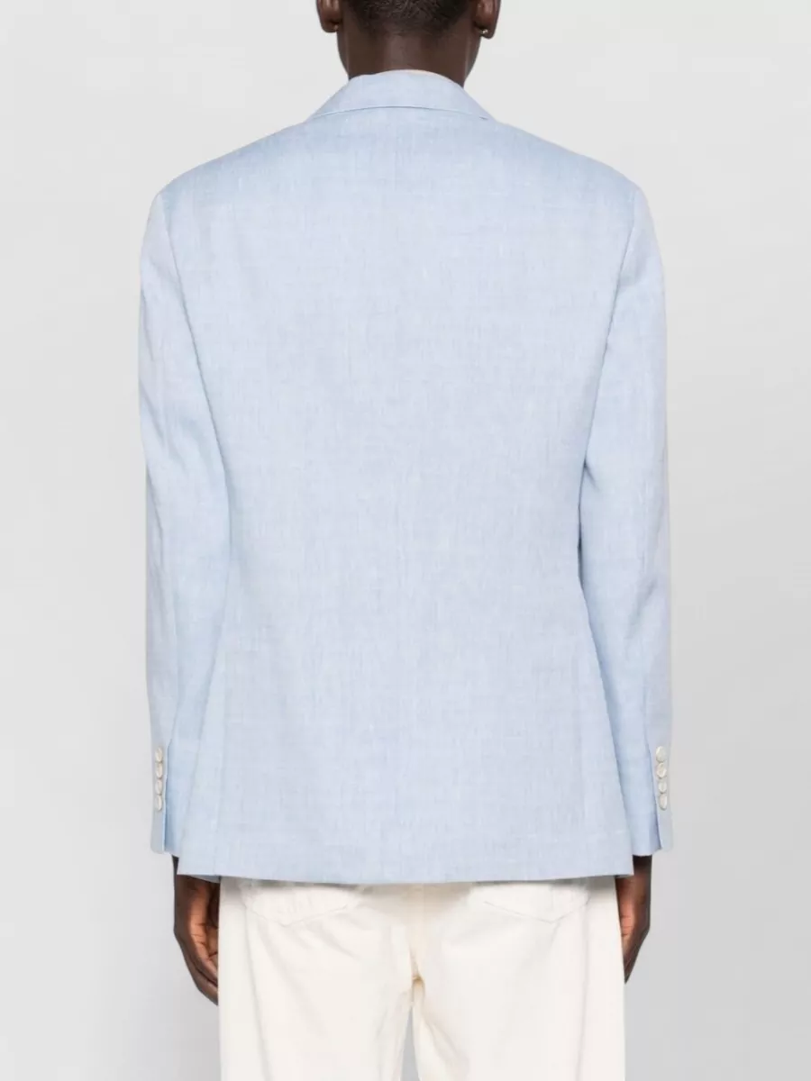Brunello Cucinelli Linen And Virgin Wool Single Breasted Blazer
