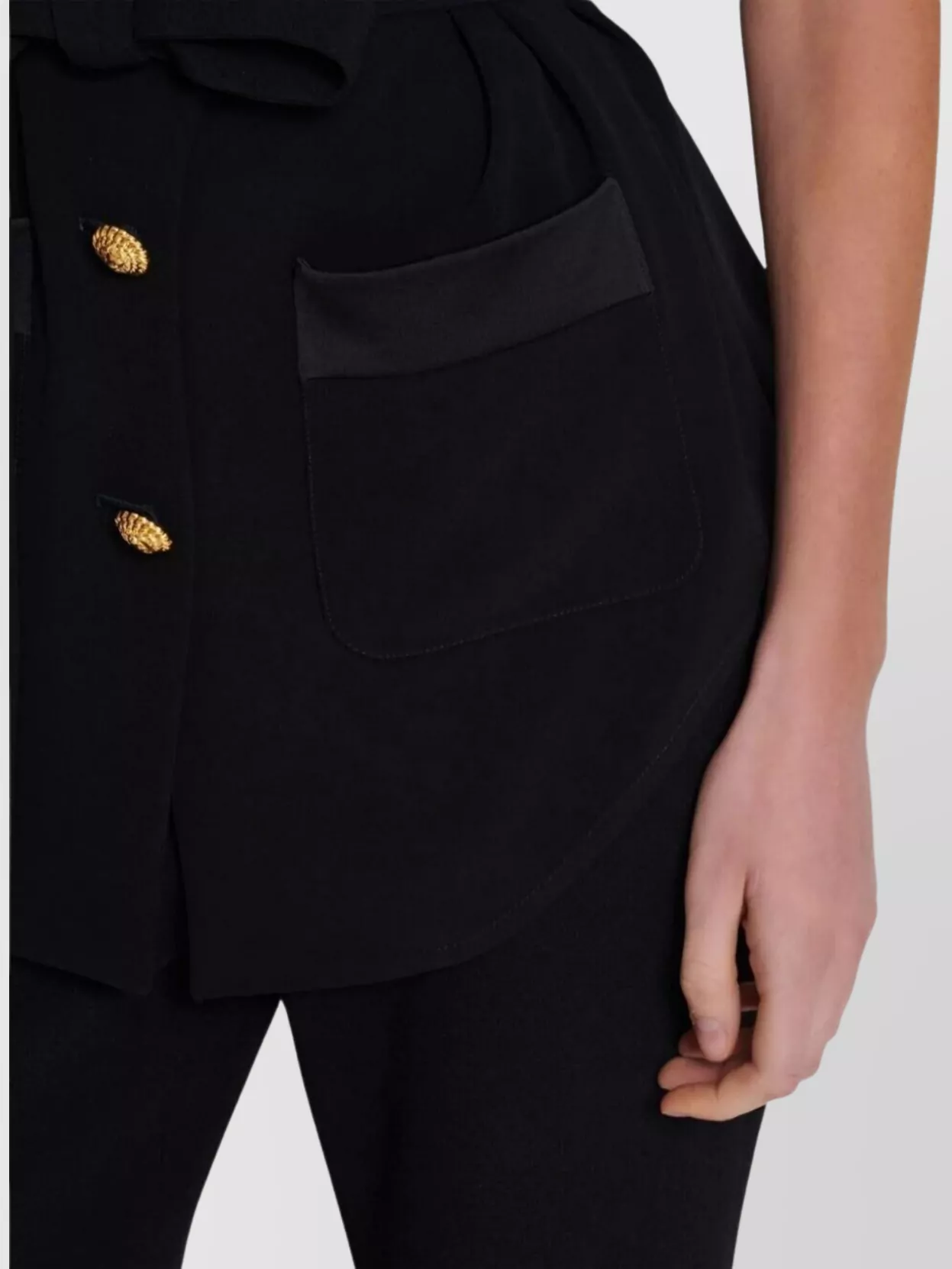 Balmain Belted Lapel Collar Shirt Pockets