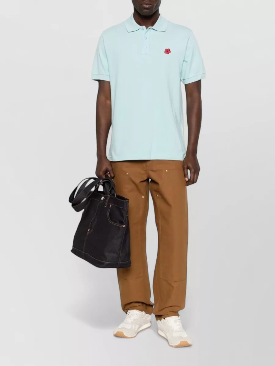 Kenzo Polo Collar Short Sleeve Nylon Silk Shirt