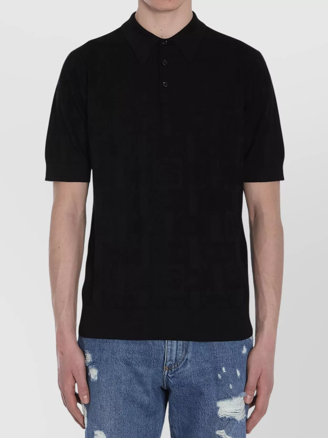 Dolce&Gabbana Jacquard Logo Polo Shirt