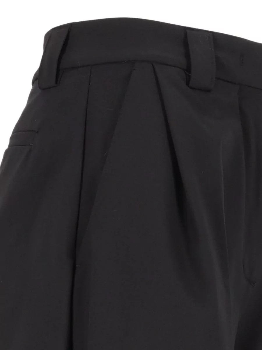 Thelatest Wool-Blend Pleated Knee-Length Wide-Leg Tailored Shorts