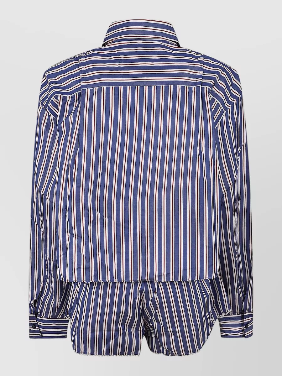 The Andamane Striped Cropped Suit Jacket