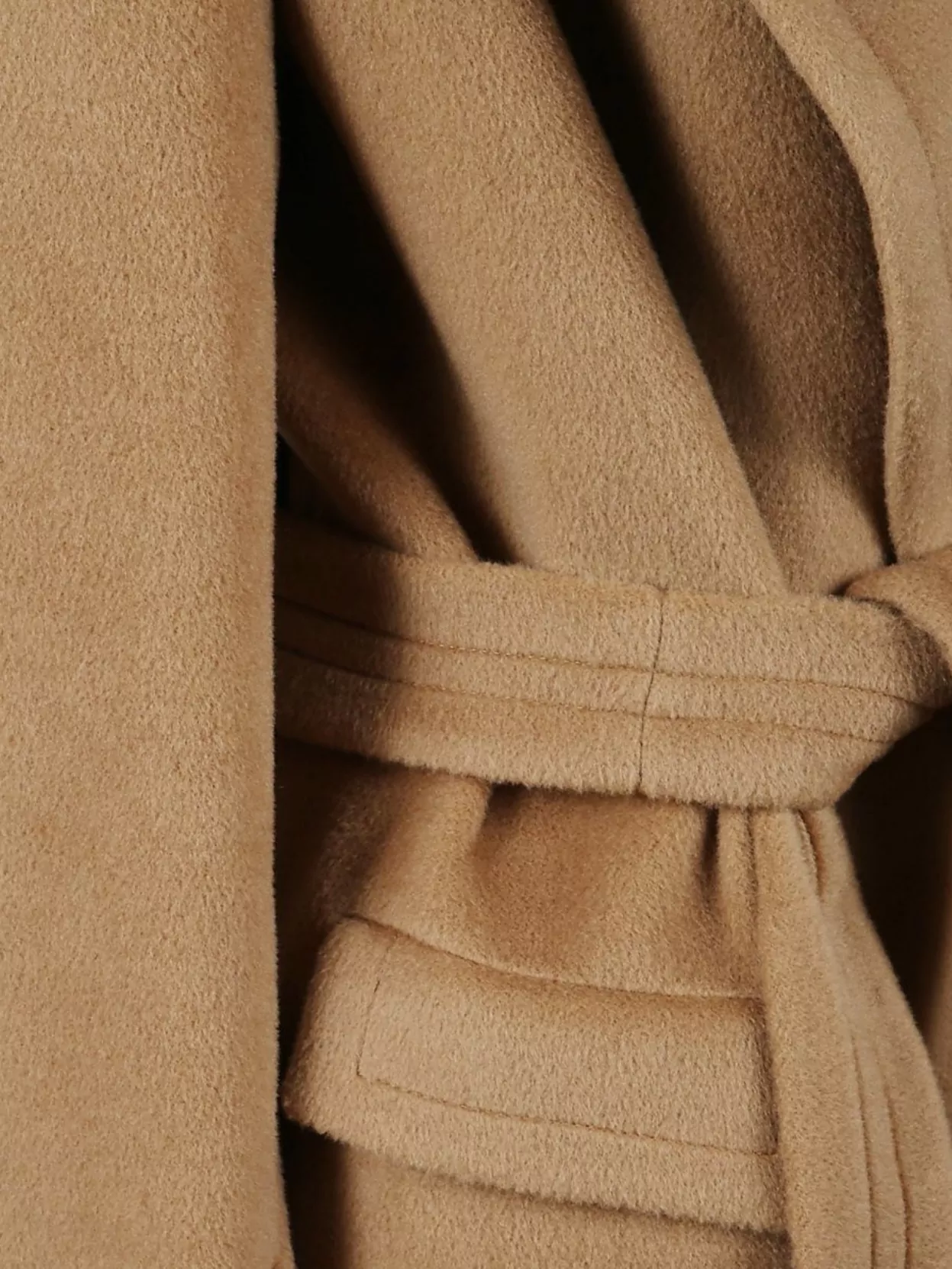 Tagliatore Long Wool Coat Belted At Waist