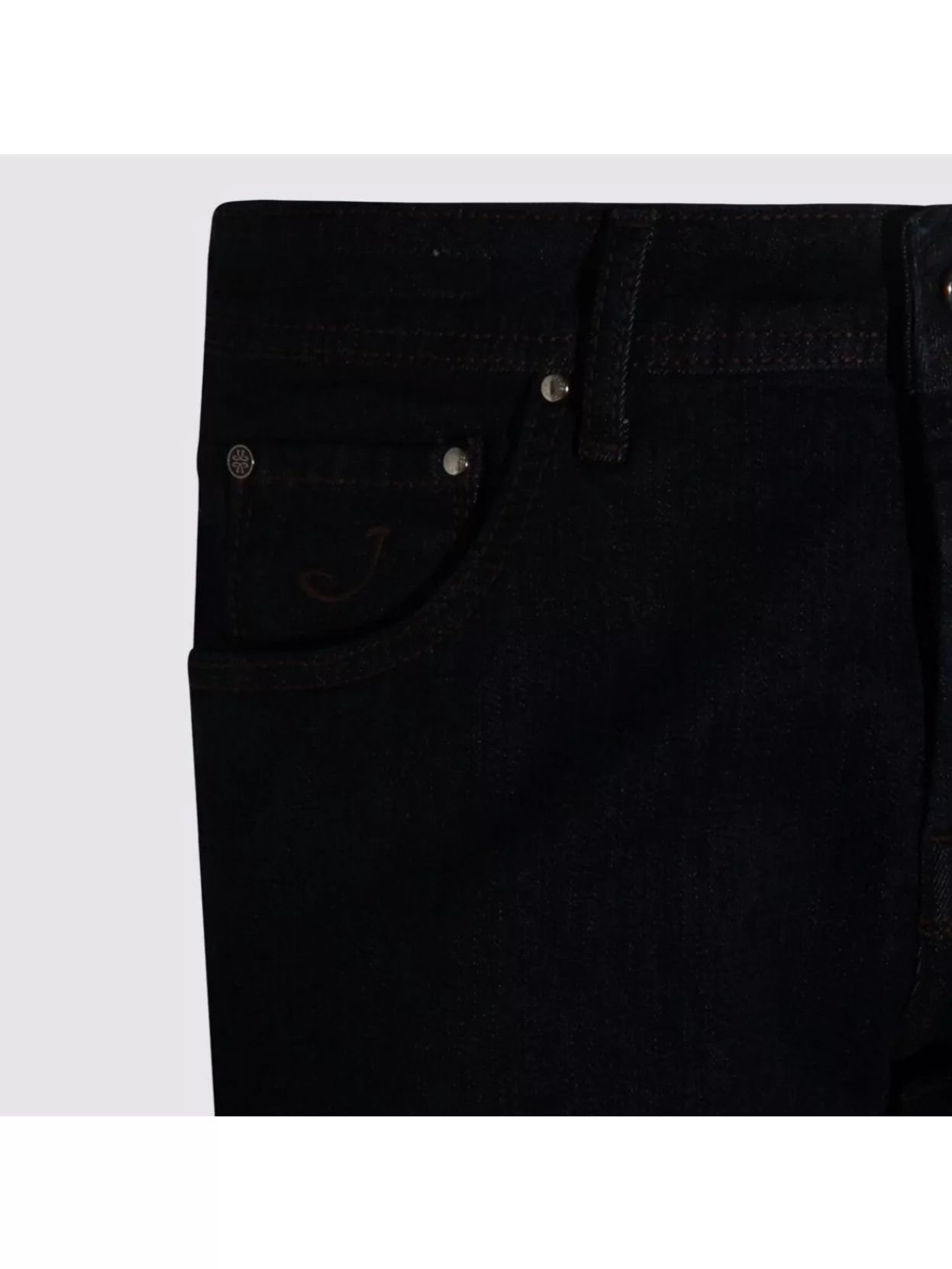 Jacob Cohen Straight Leg Five-pocket Trousers Rivet Accents In Black