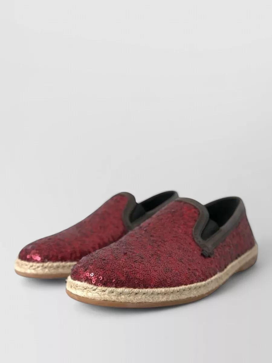 Dolce&Gabbana Leather Sequined Espadrilles