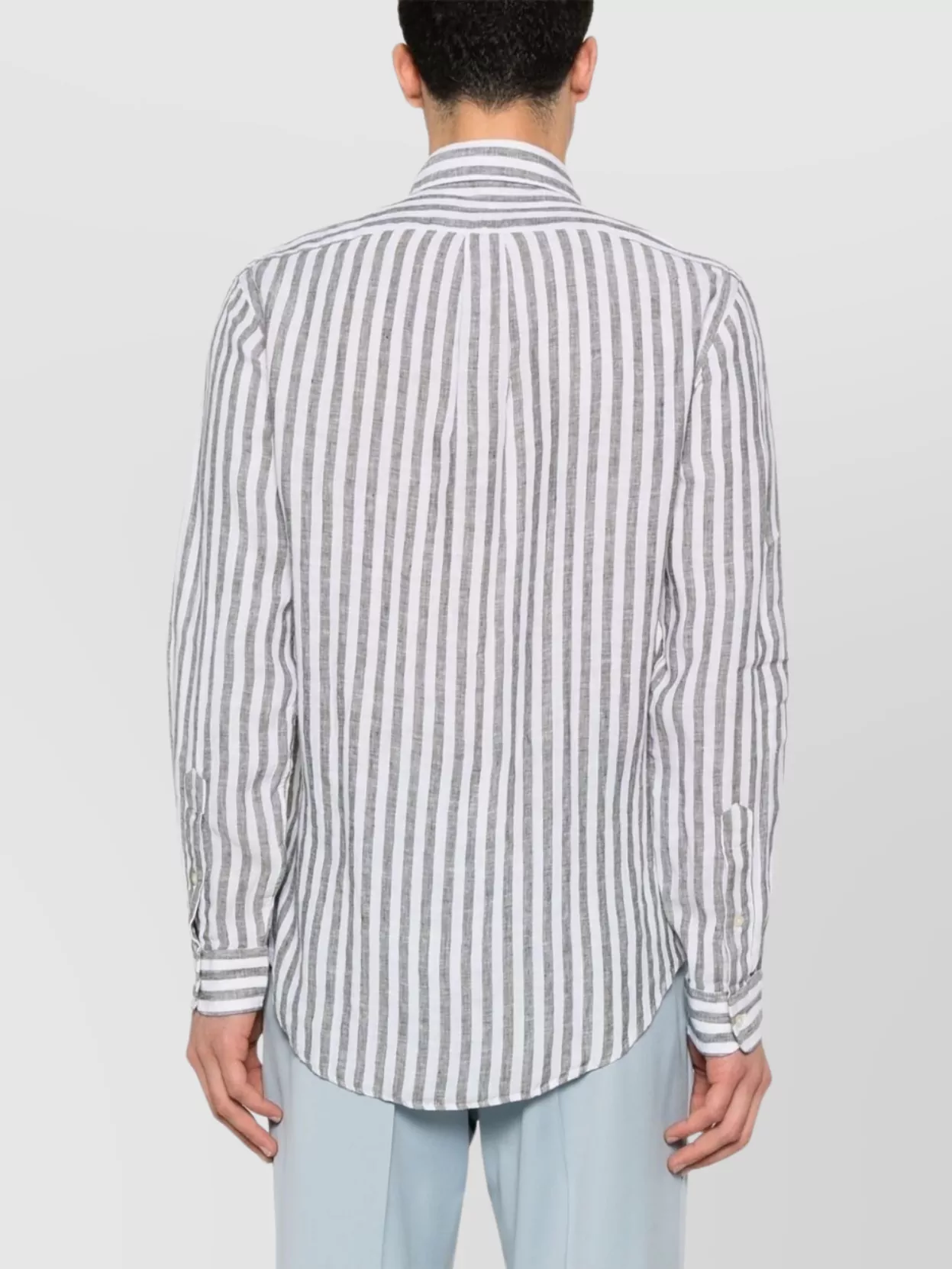 Ralph Lauren Striped Logo Shirt Button-Down Collar