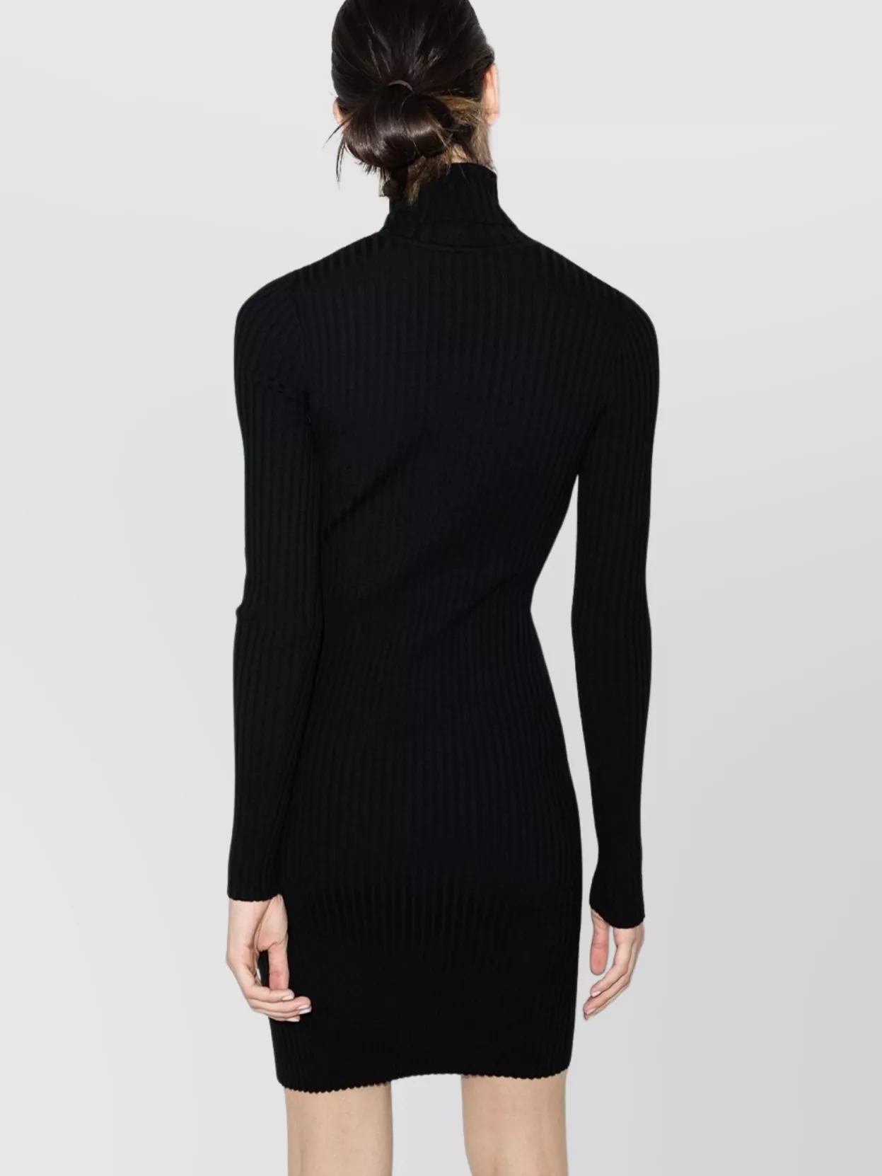 Wolford Short Ribbed Dress Knee-Length Long Sleeves Turtleneck