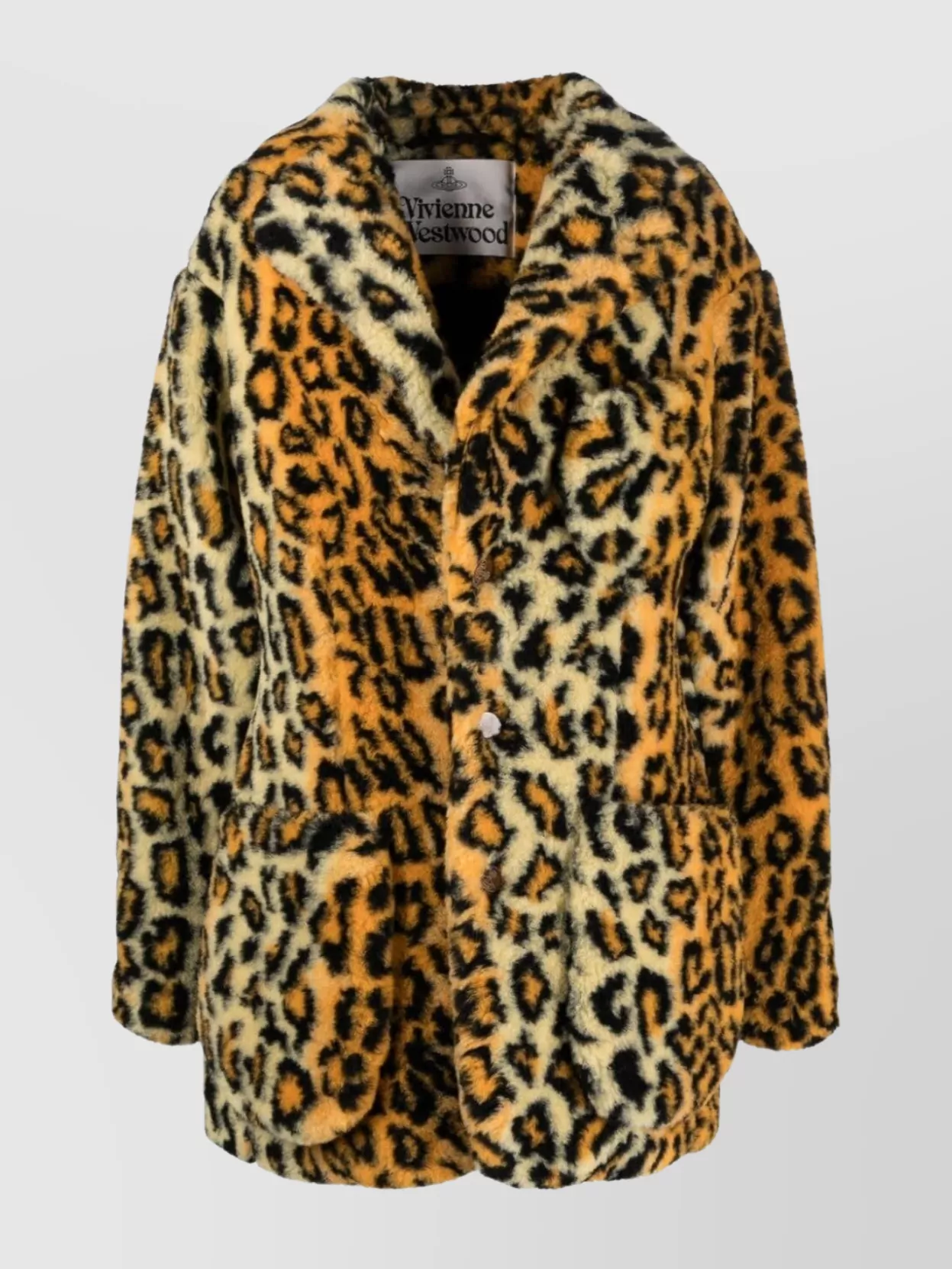 Shop Vivienne Westwood Wittgenstein Leopard Print Wool Coat In Black
