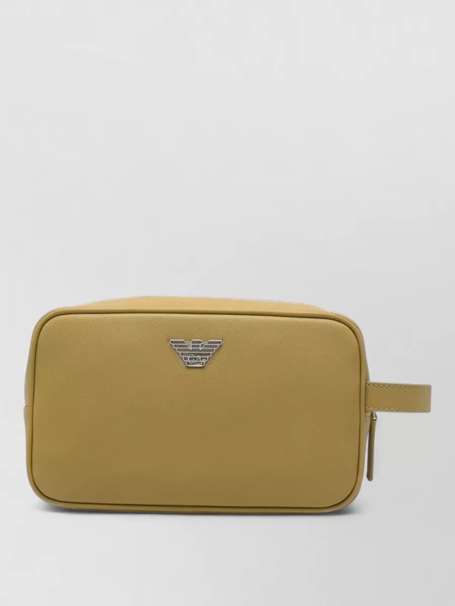 Emporio Armani textured logo clutch bag