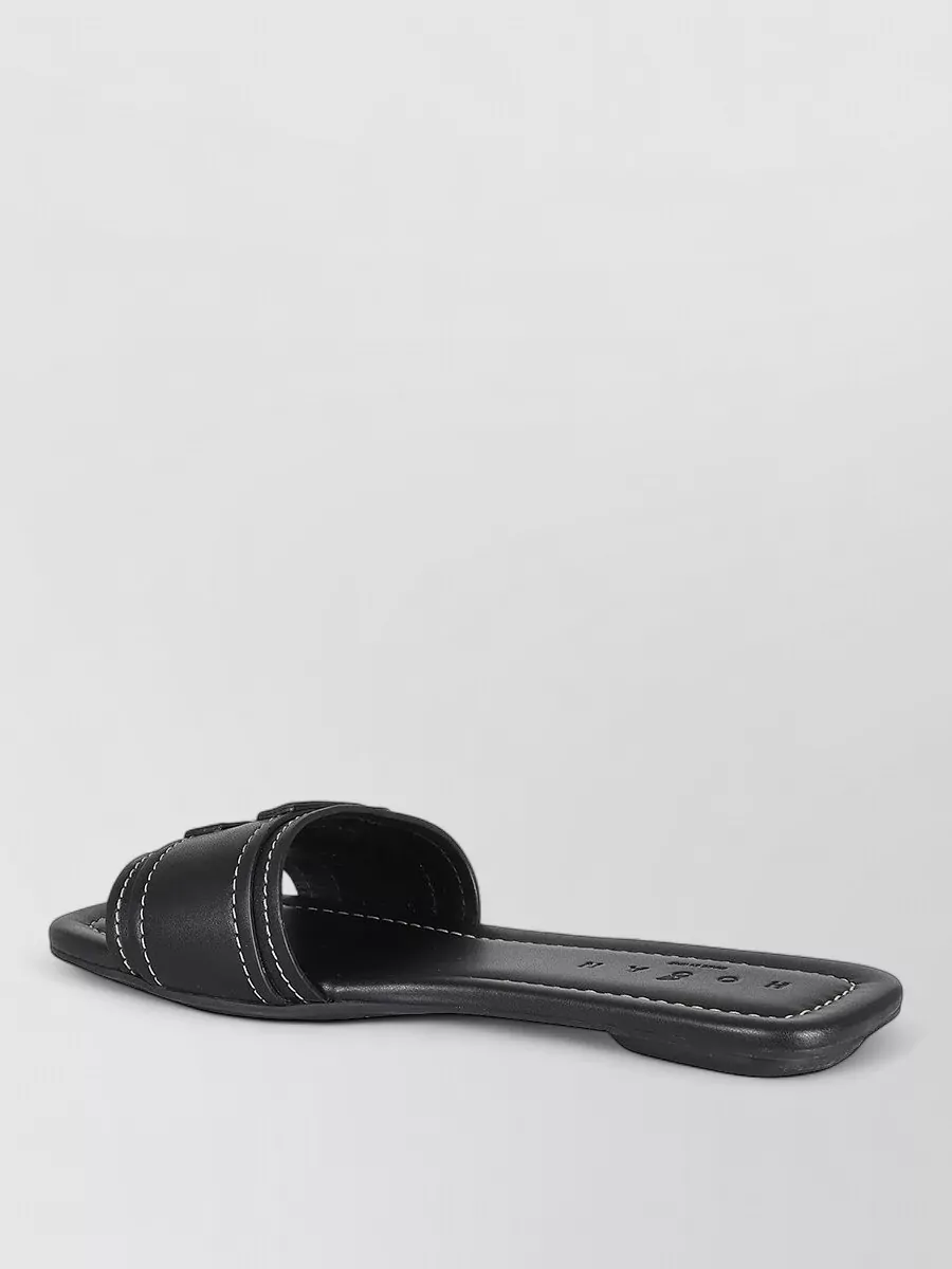 Hogan Leather Flat Sandals