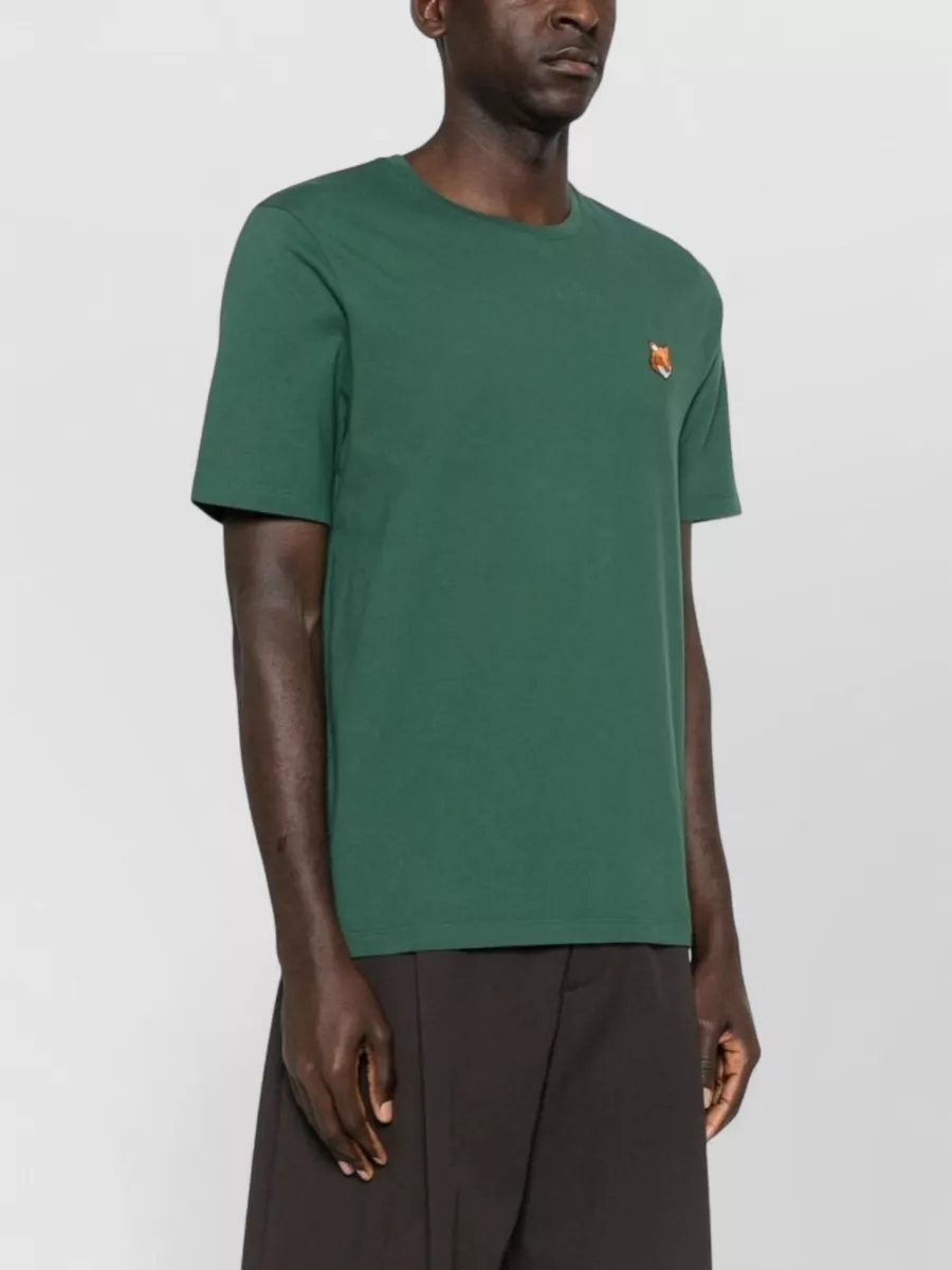 Maison Kitsuné Fox Head Cotton Crew Neck T Shirt