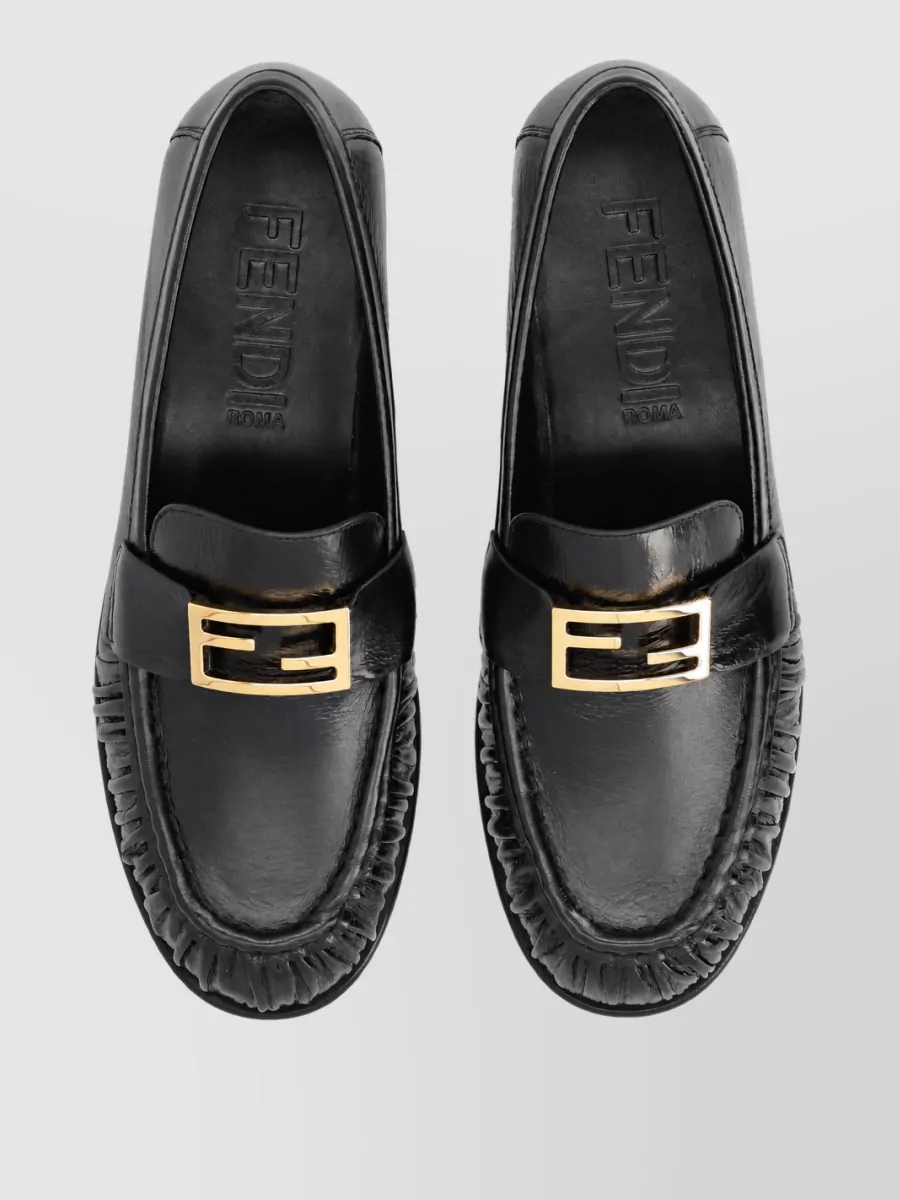 Fendi Leather Baguette Loafers