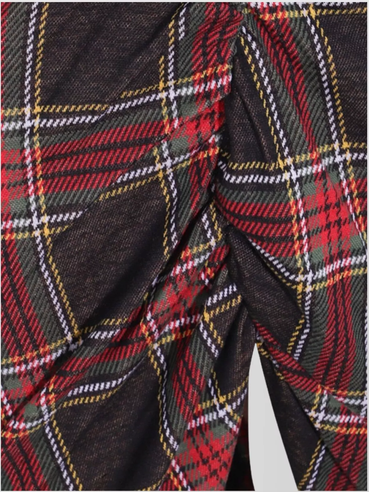Vivienne Westwood Plaid Knee Length Dress With Button And Ruched Detail