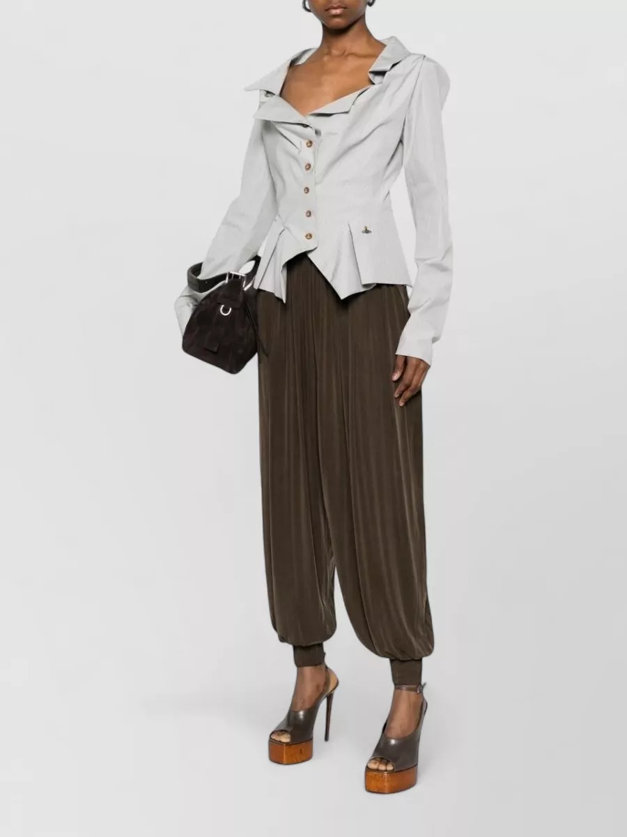 Vivienne Westwood Pinstripe Cropped Fitted Jacket