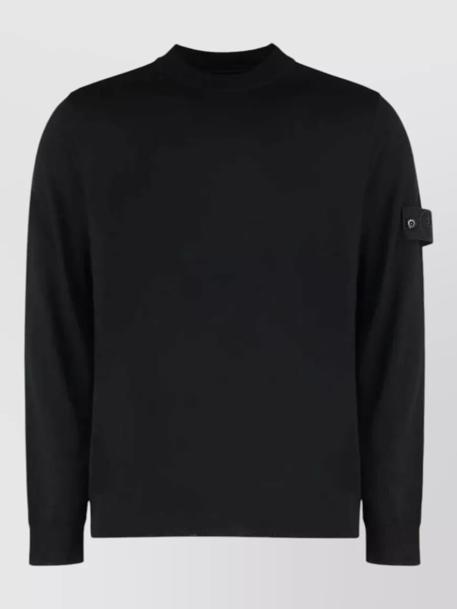 Stone Island virgin wool fine-knit crew-neck sweater