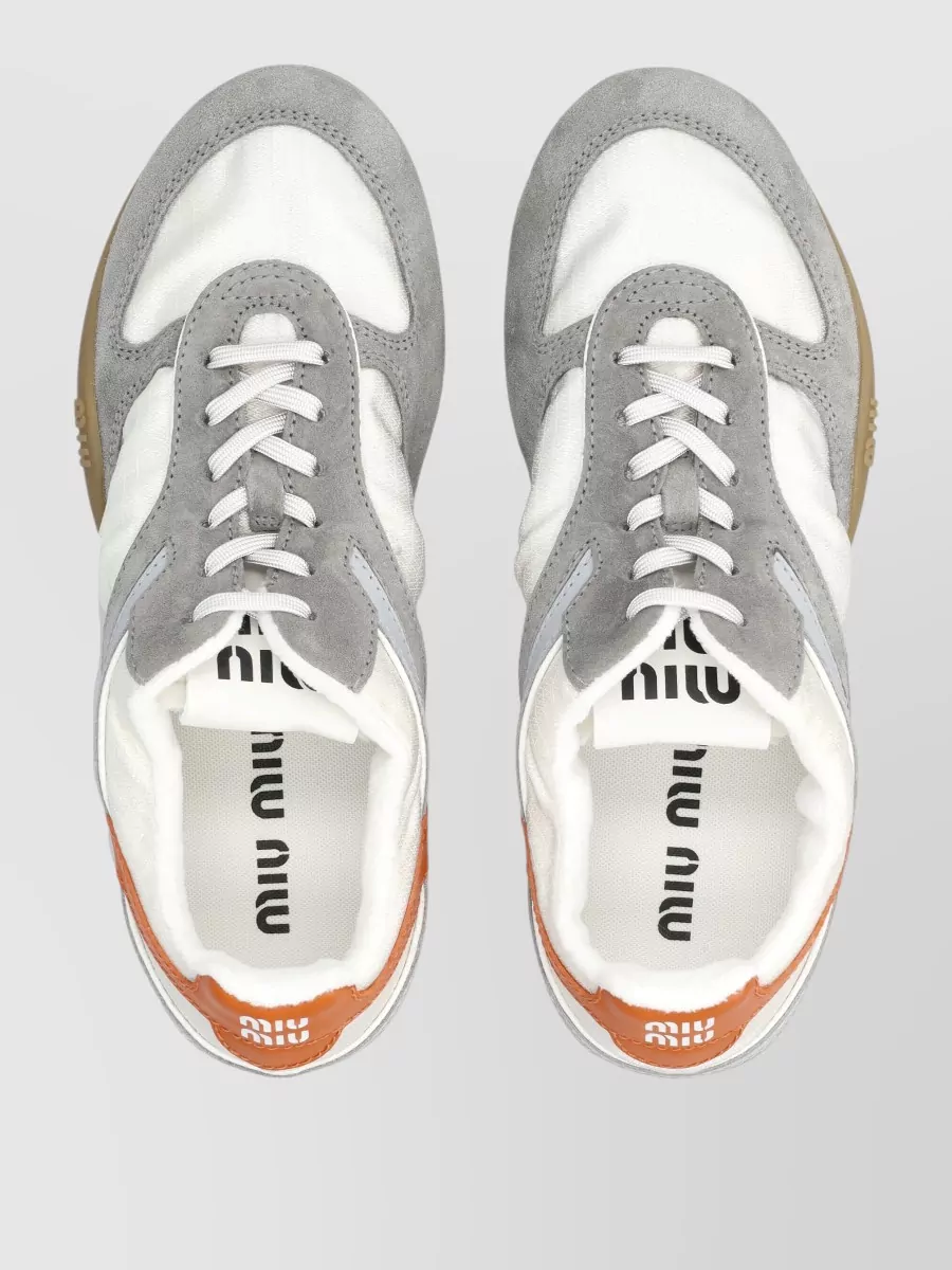Miu Miu Polyester Lace-Up Sneakers