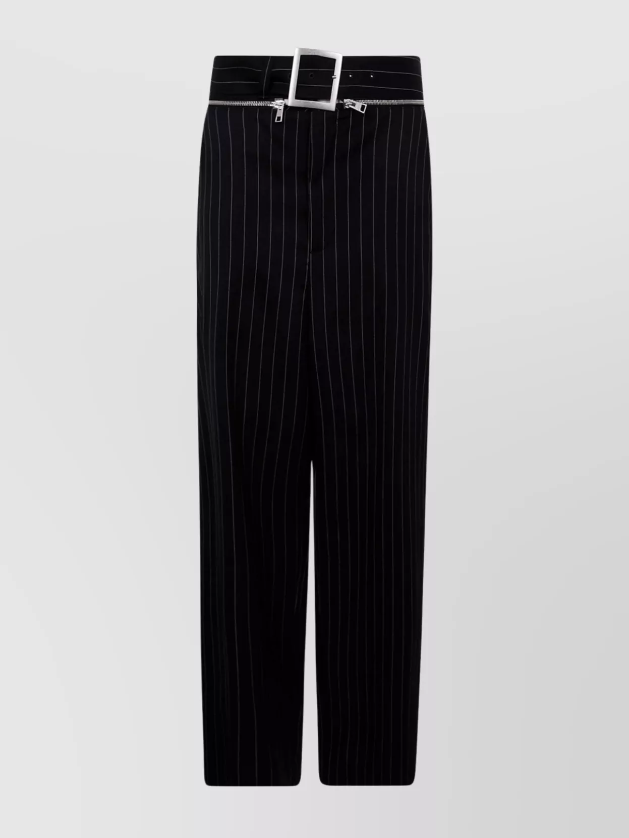 Jean Paul Gaultier Wool Trouser With Pinstripe Pattern And Belt