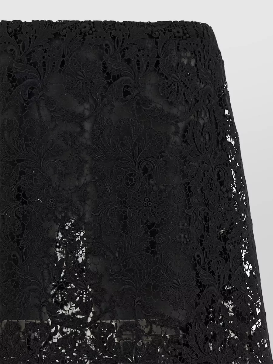 Fendi Macramé Lace A-Line Skirt