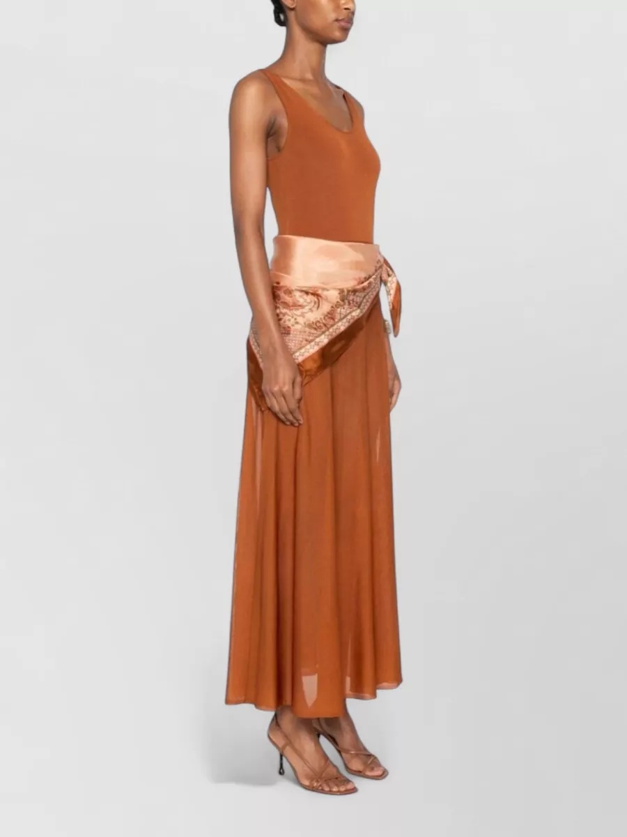 Zimmermann Paisley-Print Sheer Draped-Scarf Maxi Dress