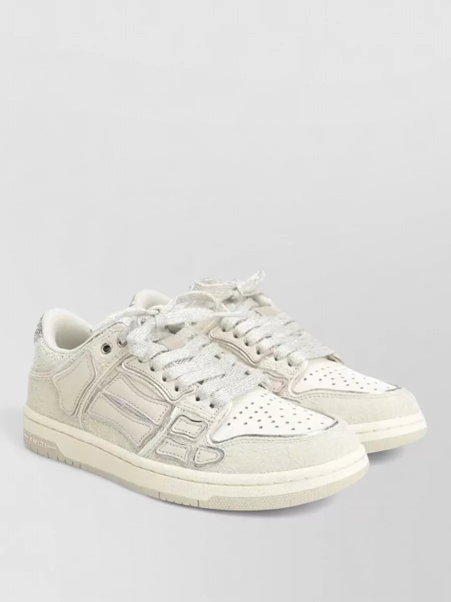 Amiri Leather Glitter Low-Top Sneakers