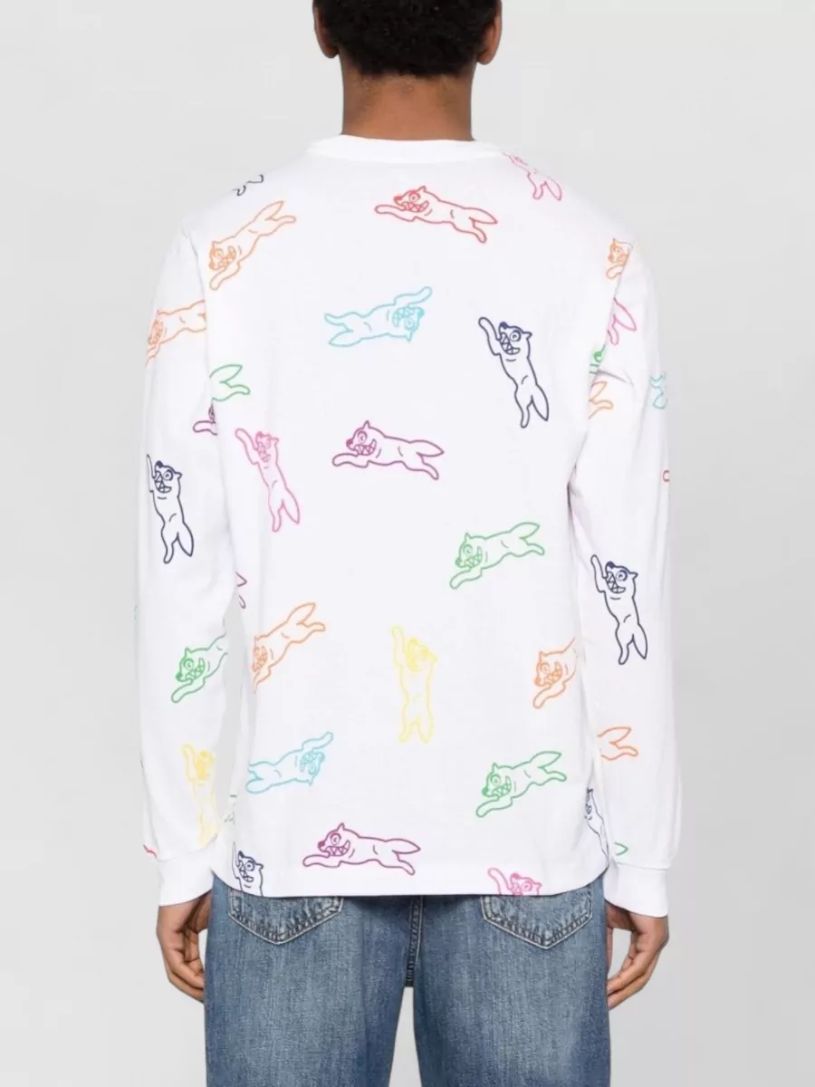 Icecream Logo Print Crew Neck Long Sleeve T-Shirt