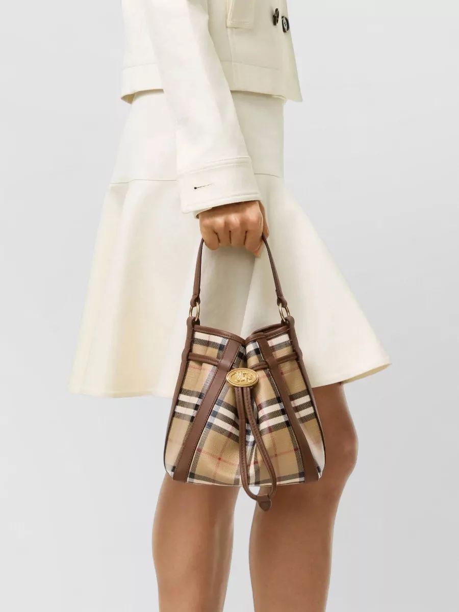Burberry Check Mini Coated Canvas Bucket Bag