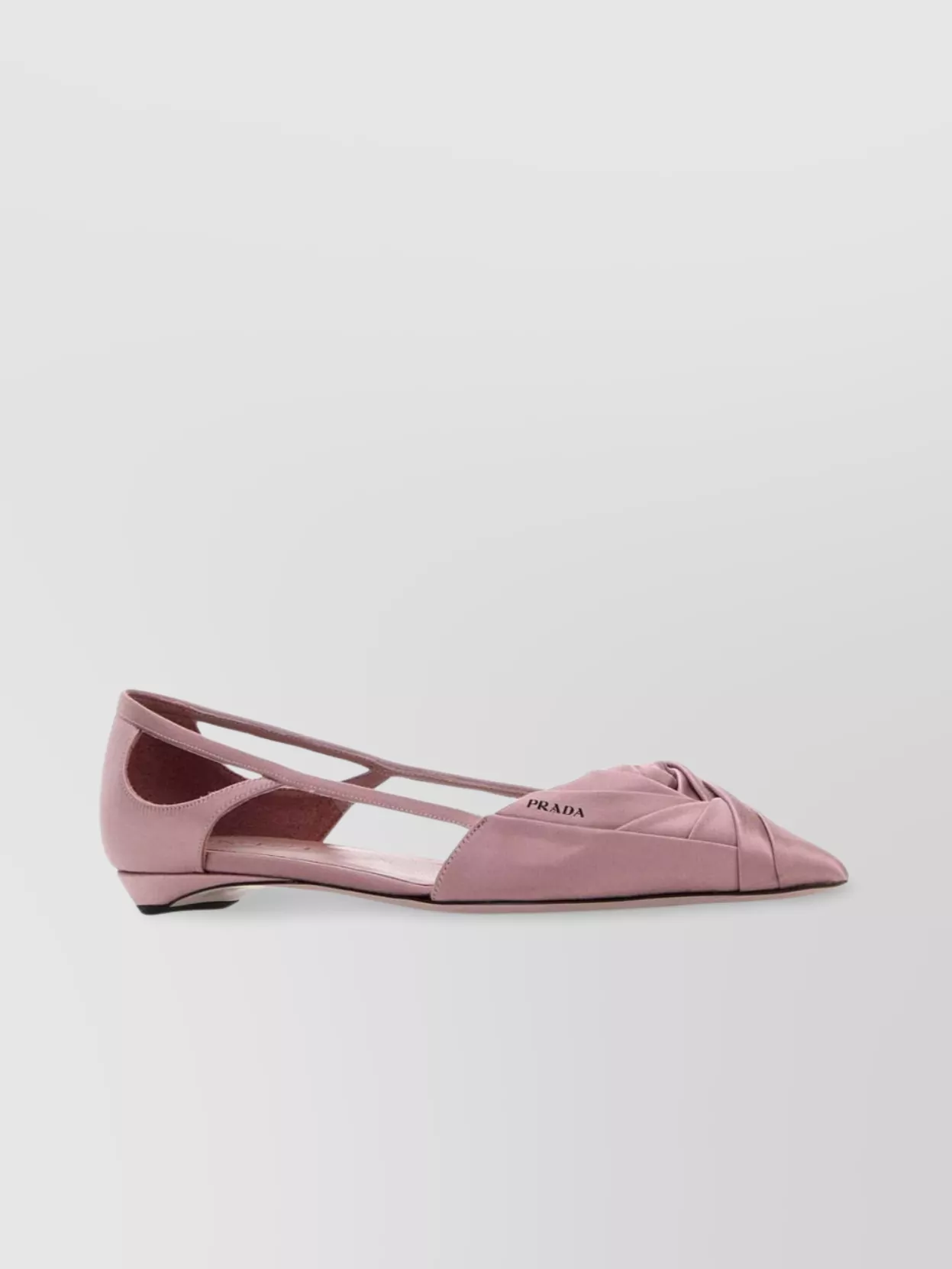 Prada Satin Ballerinas With Cut-out Design And Pointed Toe