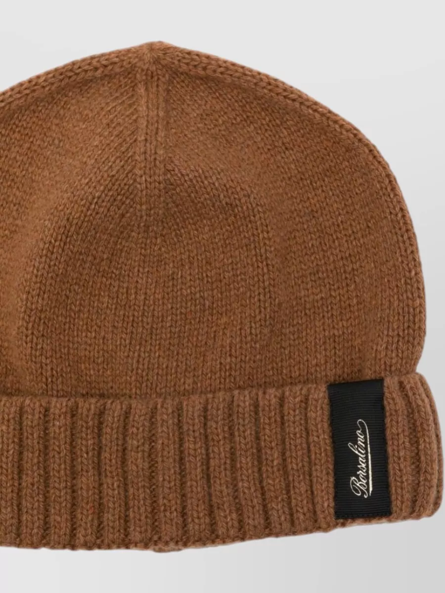 Borsalino Cashmere Ribbed-Knit Beanie