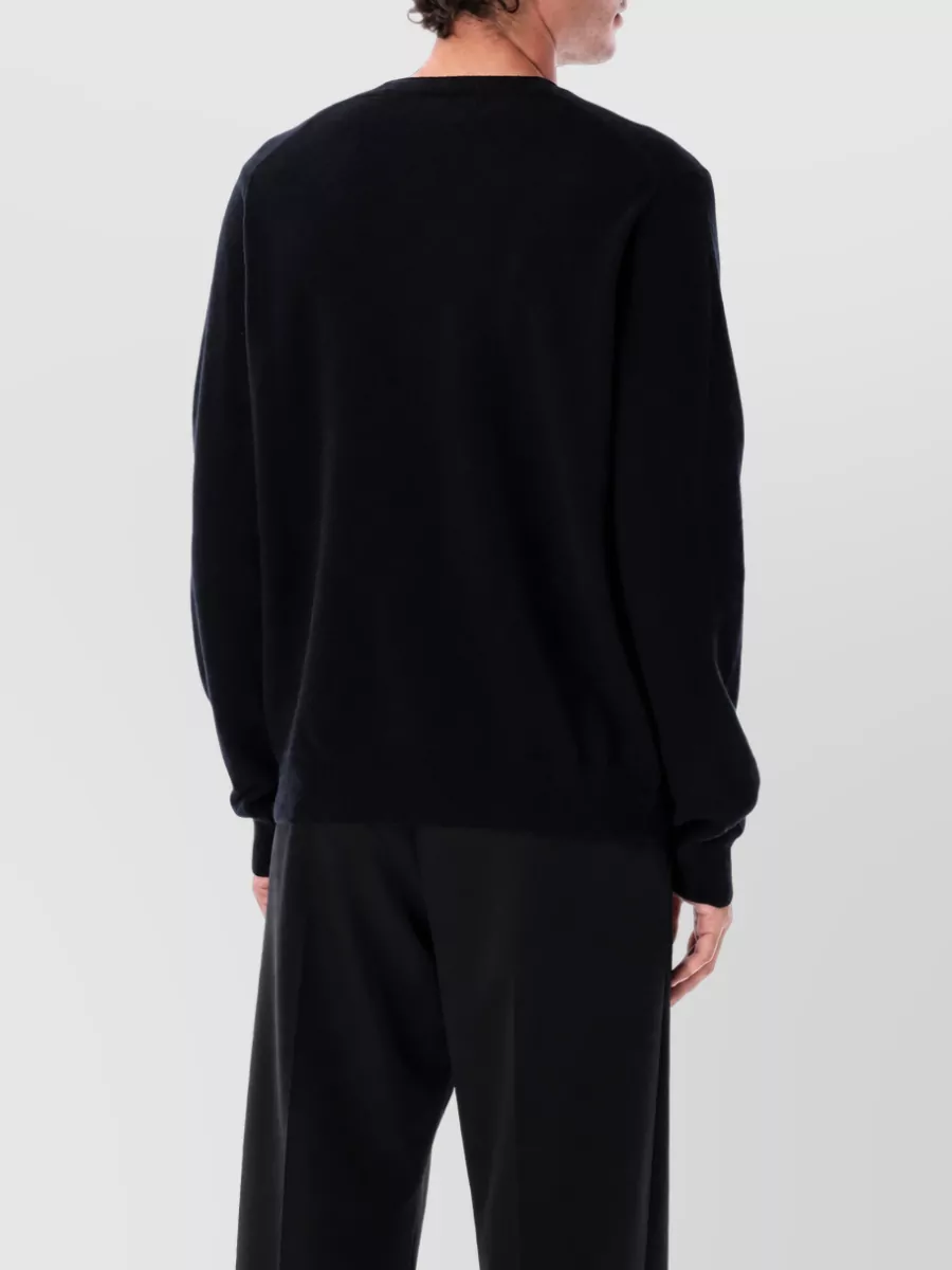 Comme Des Garçons Wool Ribbed Crew Neck Long-Sleeve Sweater
