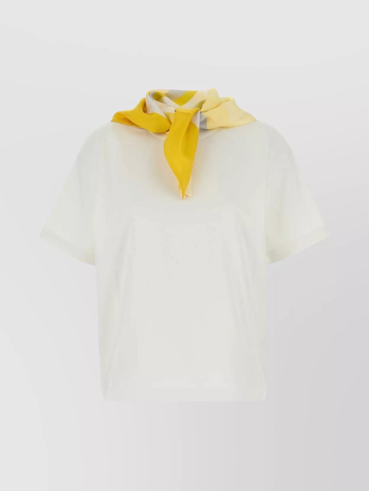 Bottega Veneta Crew Neck Short Sleeve Fitted T-shirt In White
