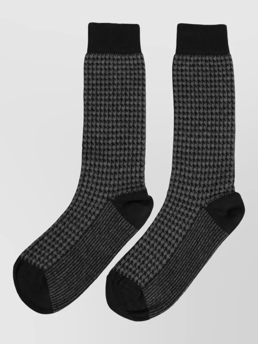 Dolce&Gabbana Wool Houndstooth Over-Calf Socks