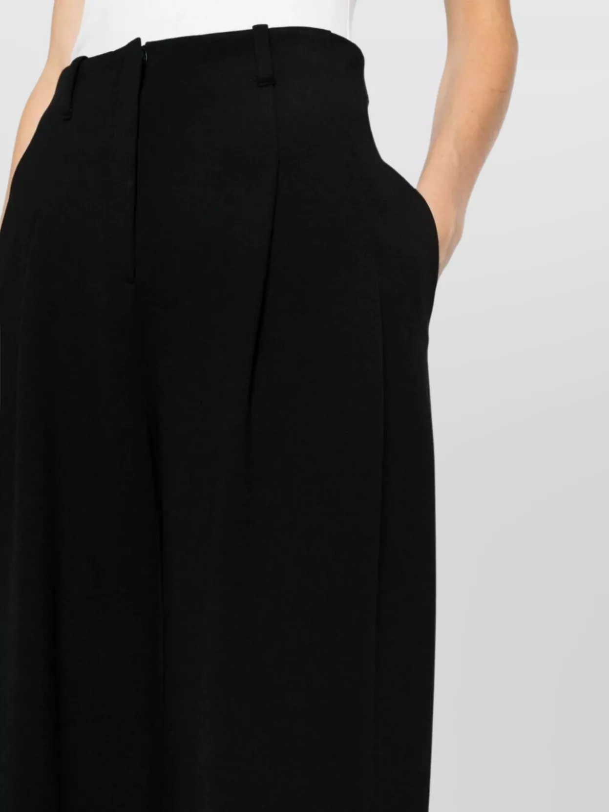 Emporio Armani High Waist Wide Leg Trousers With Pockets