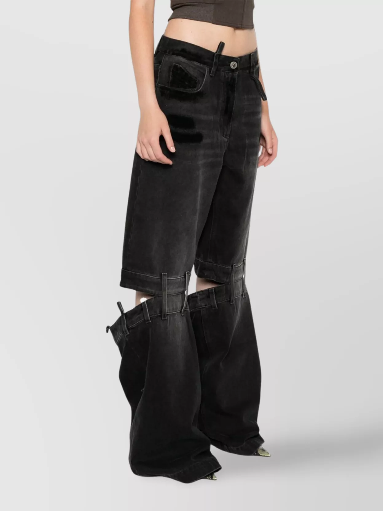 Attico High-rise Wide-leg Jeans Cut-out Detailing