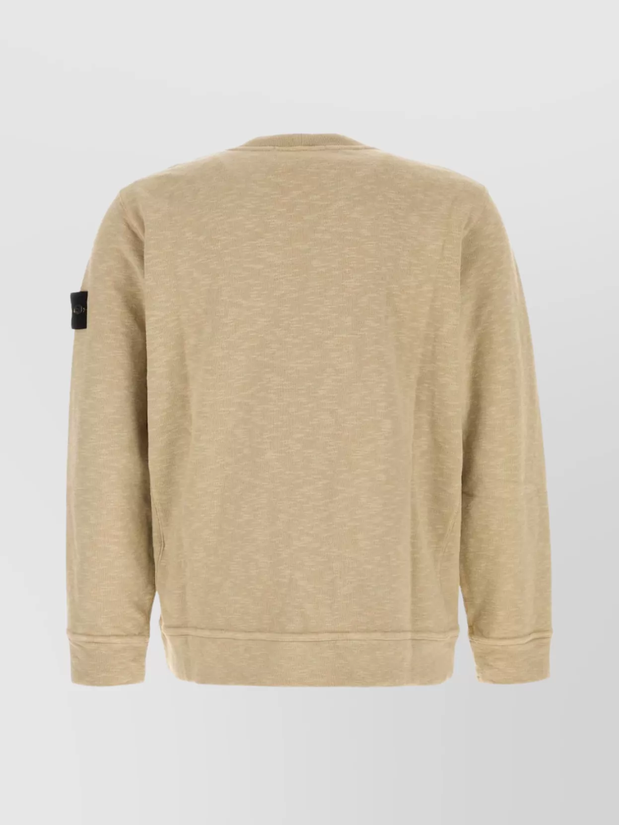 Stone Island Crew Neck Long Sleeve Sweatshirt With Ribbed Cuffs And Hem In Neutral