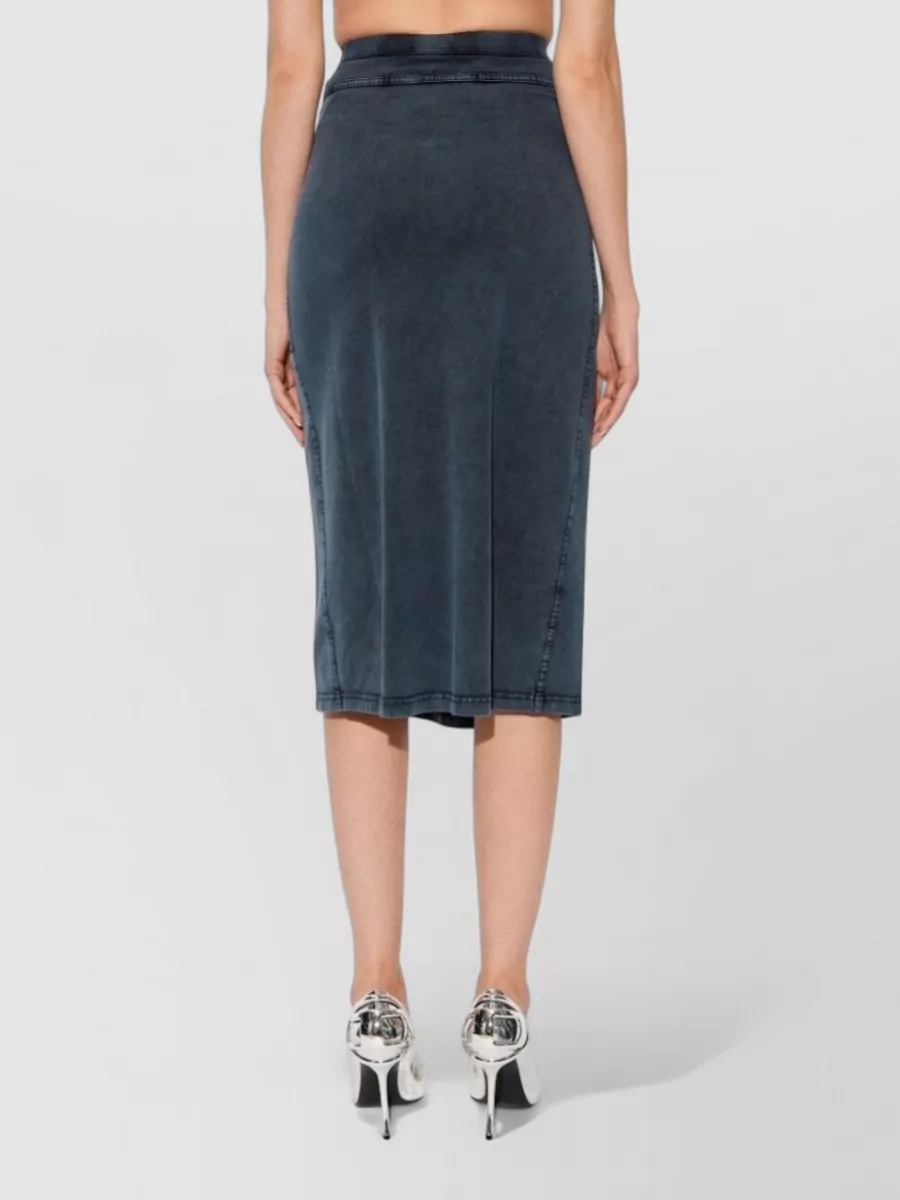 Diesel High Waist Denim Look Midi Skirt