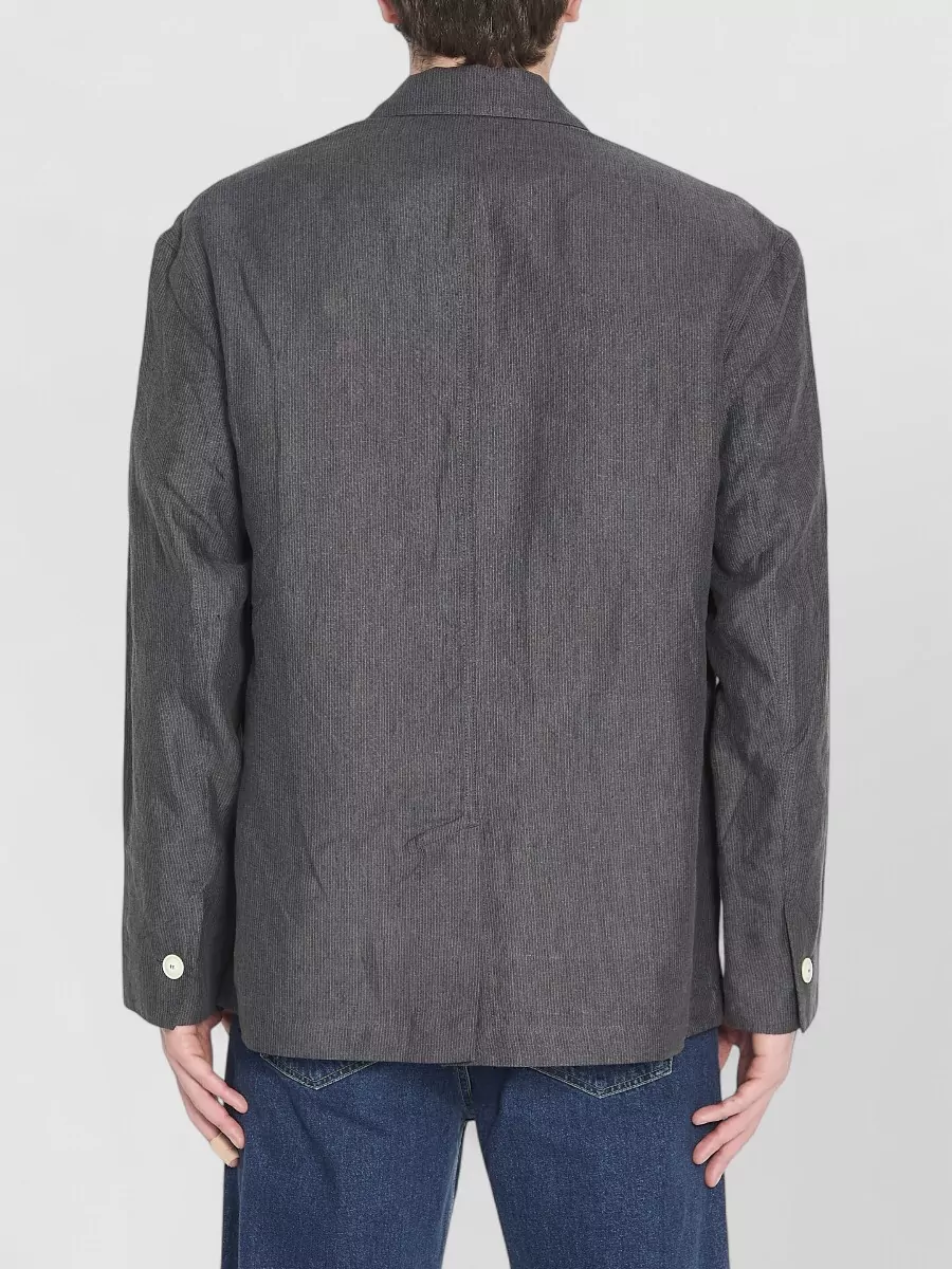 Jacquemus Linen Micro-Striped Single-Breasted Blazer
